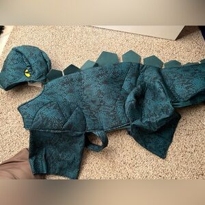 Teal Dinosaur Costume with Spikes for dog